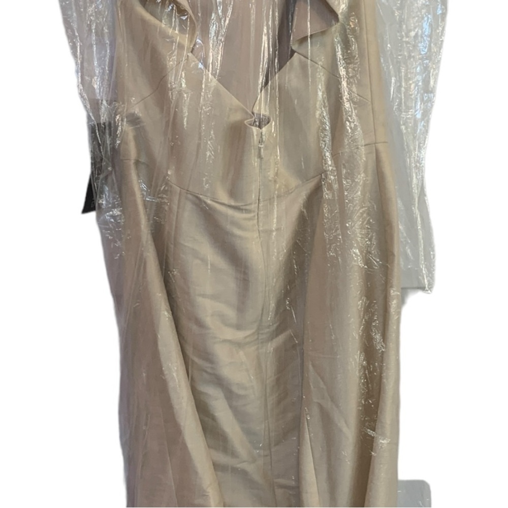 Alfred Sung D734 Bridesmaid Formal Dress Champange Dupioni Bow Open Back Sz 10 - Picture 3 of 7